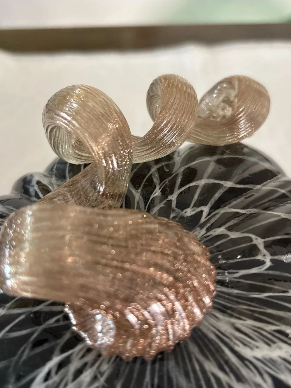 Martha Stewart Handblown Glass Black White Brown Pumpkin